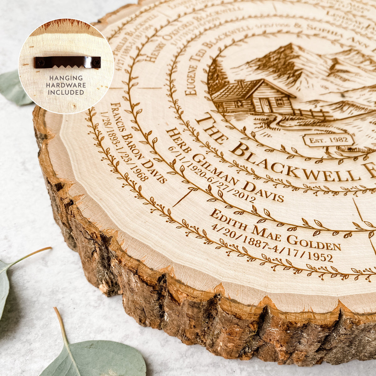 Family Wood Slice Coasters 